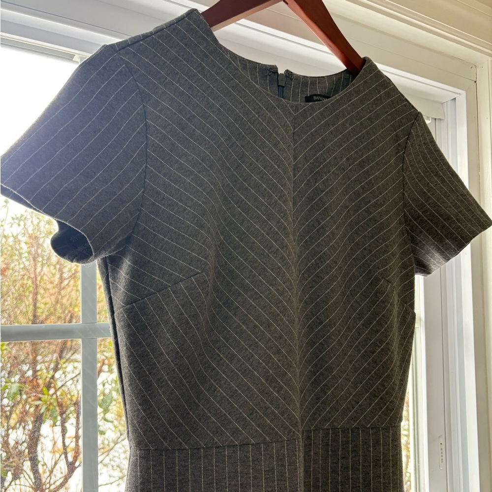 Banana Republic Gray Pinstripe Dress